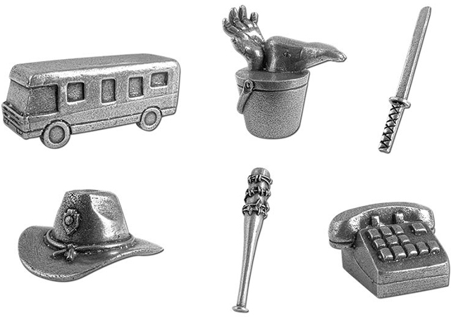 the walking dead monopoly pieces