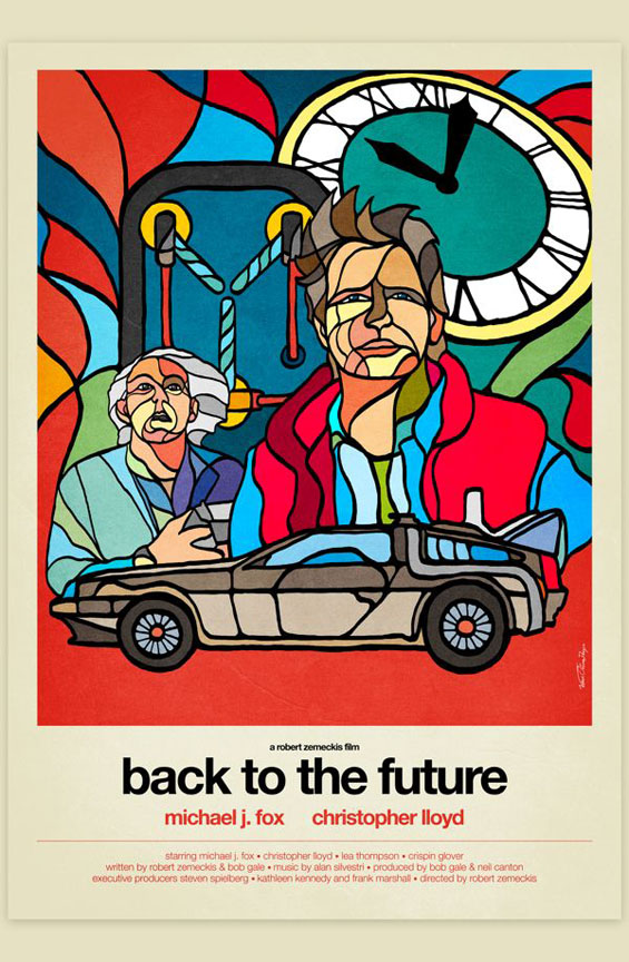 Back to the Future Stained Glass