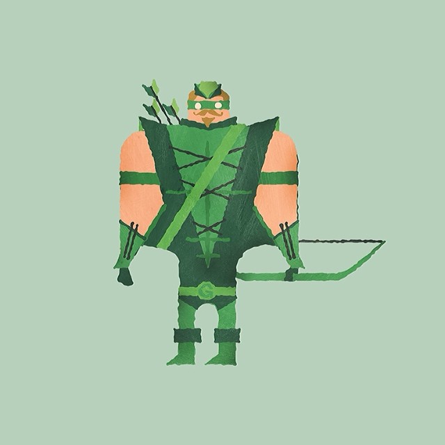 watercolour green arrow